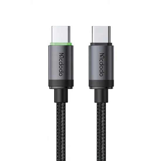 Кабел за данни – Mcdodo (CA-4410) – USB-C → USB-C, найлон оплетка, алуминий, PD60W, 1m – Черен