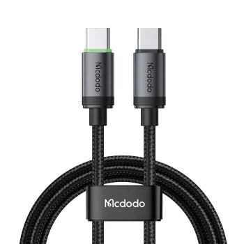 Кабел за данни – Mcdodo (CA-4410) – USB-C → USB-C, найлон оплетка, алуминий, PD60W, 1m – Черен