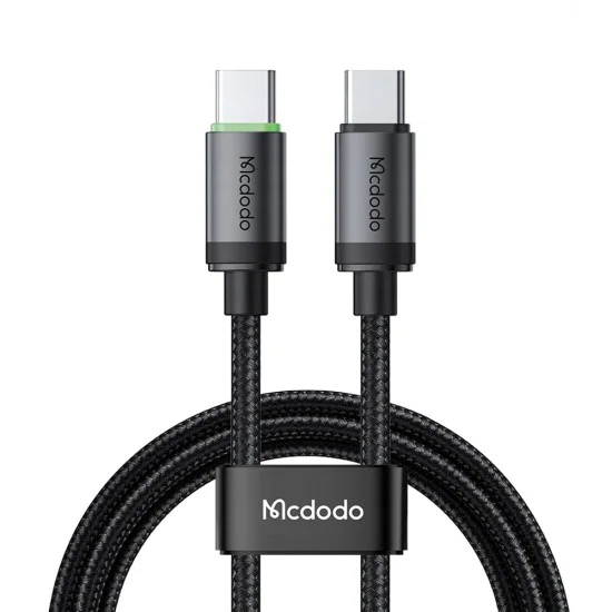 Кабел за данни – Mcdodo (CA-4410) – USB-C → USB-C, найлон оплетка, алуминий, PD60W, 1m – Черен