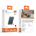 Магнитна външна батерия Meta Series (MC-8361) - Mcdodo - вградена 360° стойка пръстен, 5000mAh, 20W - Тъмносиво