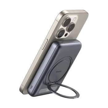 Магнитна външна батерия Meta Series (MC-8371) - Mcdodo - вградена 360° стойка пръстен, 10000mAh, 20W - Тъмносиво