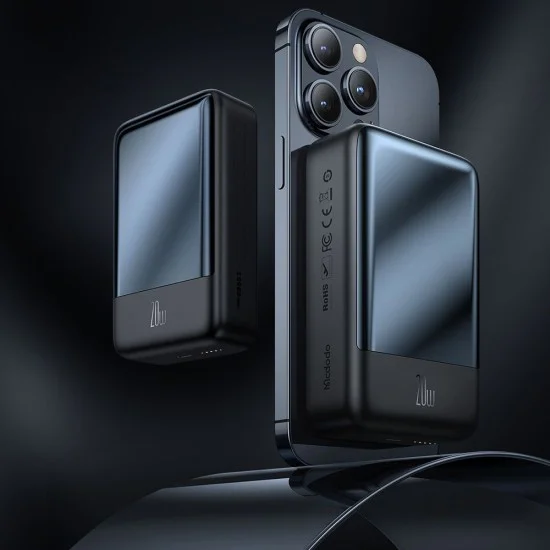 Магнитна външна батерия Ambilight Series (MC-5021) - Mcdodo - 20000mAh, NTC контрол на температурата, 20W - Черно