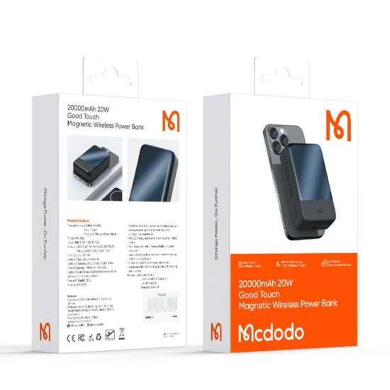 Магнитна външна батерия Ambilight Series (MC-5021) - Mcdodo - 20000mAh, NTC контрол на температурата, 20W - Черно