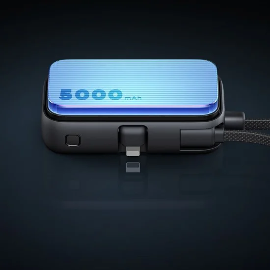 Mcdodo - Външна батерия FreeKit Series (MC-7800) - с вграден кабел и конектор Lightning, 5000mAh, 22.5W - Черен