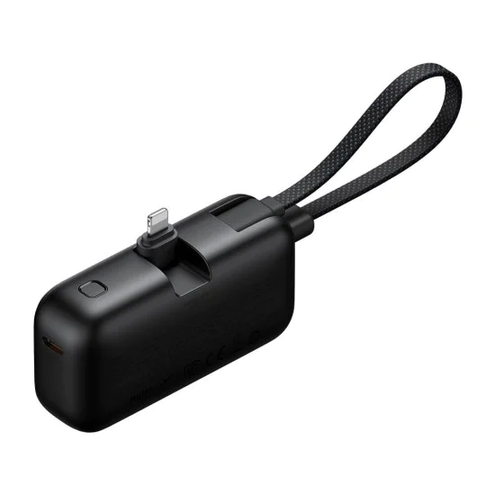 Mcdodo - Външна батерия FreeKit Series (MC-7800) - с вграден кабел и конектор Lightning, 5000mAh, 22.5W - Черен