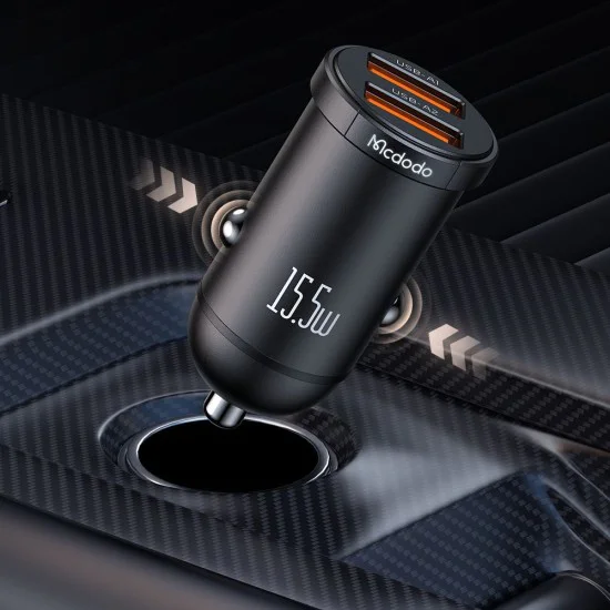 Зарядно за автомобил – Mcdodo Cool Series (CC-2950) – двоен порт, 15.5W, мини размер – Черен