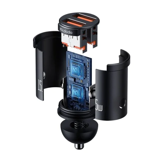Зарядно за автомобил – Mcdodo Cool Series (CC-2950) – двоен порт, 15.5W, мини размер – Черен