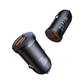Зарядно за автомобил – Mcdodo Cool Series (CC-2320) – двоен порт, бързо зареждане 33W, мини размер – Черен