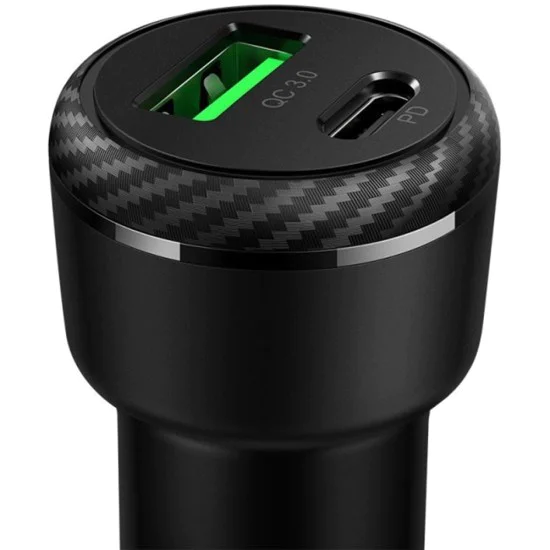 Зарядно за автомобил – Mcdodo (CC-5970) – двоен порт, бързо зареждане 38W, Smart IC, устойчив материал – Черен