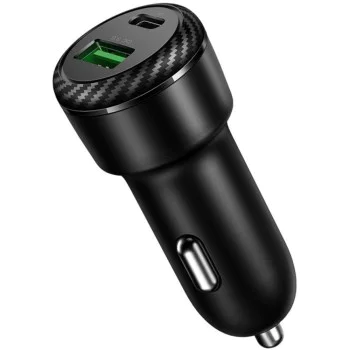 Зарядно за автомобил – Mcdodo (CC-5970) – двоен порт, бързо зареждане 38W, Smart IC, устойчив материал – Черен