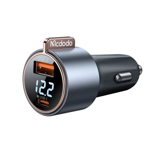 Зарядно за автомобил – Mcdodo Venus Series (CC-3690) – двоен порт, PD75W, дигитален дисплей, 12–24V – Черен