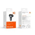 FM модулатор със зарядно за кола (CC-6880) - Mcdodo - 2x USB-A, LED дисплей, 2.1A - Черно