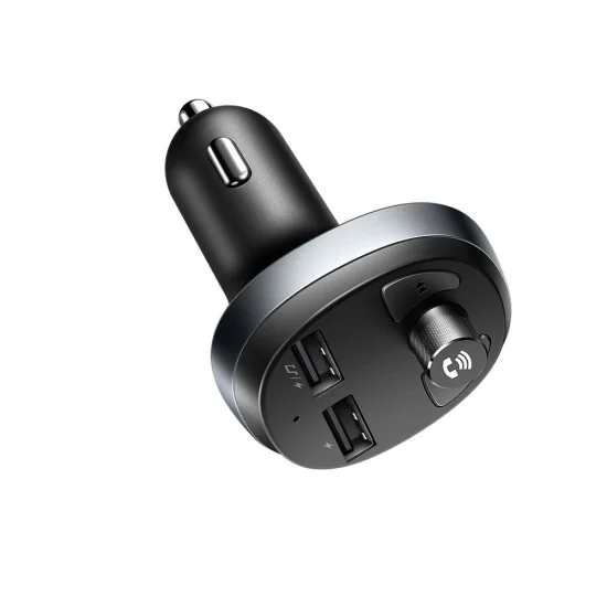 FM модулатор със зарядно за кола (CC-6880) - Mcdodo - 2x USB-A, LED дисплей, 2.1A - Черно
