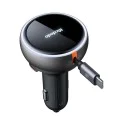 Зарядно за автомобил – Mcdodo (CC-4850) – с прибиращ се USB-C кабел, 80W, двоен порт, светлинен индикатор, 80см – Черен