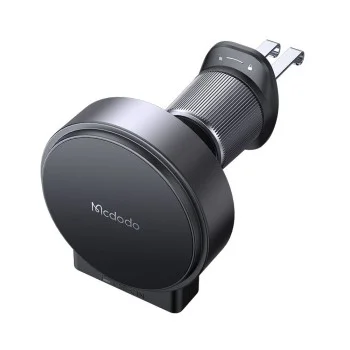 Стойка за кола с безжично зареждане (CH-3000) - Mcdodo - за вентилация, 15W, двойна намотка, прибиращ се кабел - Черно
