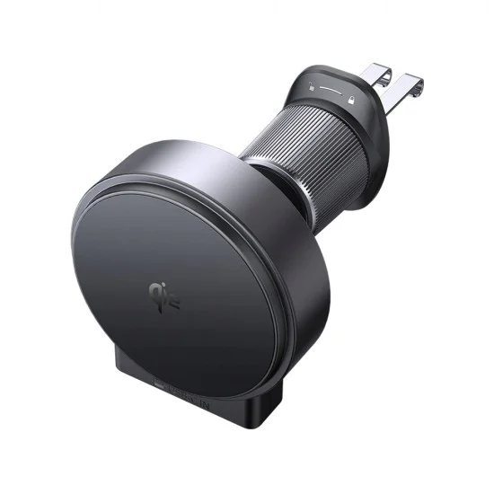 Стойка за кола с безжично зареждане (CH-0090) - Mcdodo - за вентилация, 15W, Qi2, с прибиращ се кабел - Черно