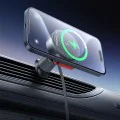Стойка за кола с безжично зареждане (CH-0091) - Mcdodo - за вентилация, 15W, Qi2, с прибиращ се кабел - Пустинно злато