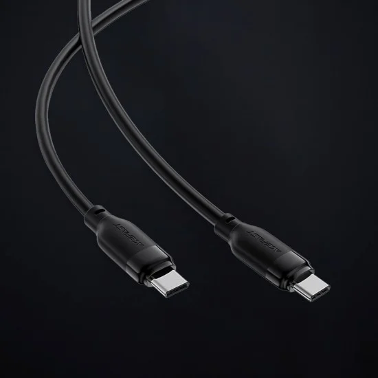 Acefast - Кабел за данни (C16-03) - Бързо зареждане, Type-C към Type-C, 60W, 3A, Устойчив на огъване, 1.2 м - Черен