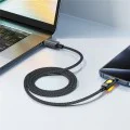 Acefast - Кабел за данни (C21-03) - Бързо зареждане, Type-C към Type-C, 60W, 3A, Цветен градиентен светлинен ефект, 1.2 м - Черен