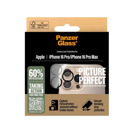 Протектор - Камера за iPhone 16 Pro / iPhone 16 Pro Max - PanzerGlass® - PicturePerfect протектор за обектив на камера - Прозрачен