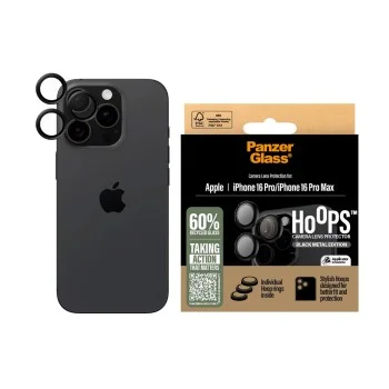 Протектор - Камера за iPhone 16 Pro / iPhone 16 Pro Max - PanzerGlass® - Hoops® Протектор за обектив на камера - Черен