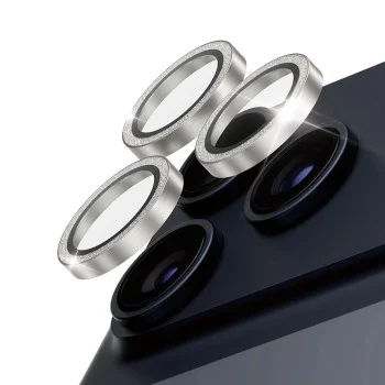 Протектор - Камера за iPhone 17 Pro / iPhone 17 Pro Max / iPhone 16 Pro / iPhone 16 Pro Max - PanzerGlass® - Hoops® протектор за обектив на камера - с брокат и сребрист цвят