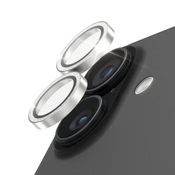 Протектор - Камера за iPhone 17 / iPhone 16 / iPhone 16 Plus - PanzerGlass® - Hoops® протектор за обектив на камера - с брокат и сребрист цвят
