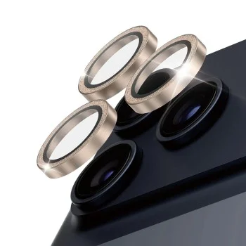 Протектор - Камера за iPhone 17 Pro / iPhone 17 Pro Max / iPhone 16 Pro / iPhone 16 Pro Max - PanzerGlass® - Hoops® протектор за обектив на камера - златист с брокат