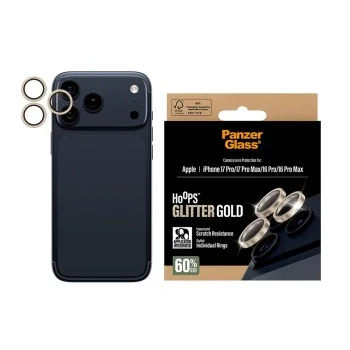 Протектор - Камера за iPhone 17 Pro / iPhone 17 Pro Max / iPhone 16 Pro / iPhone 16 Pro Max - PanzerGlass® - Hoops® протектор за обектив на камера - златист с брокат