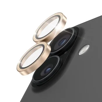 Протектор - Камера за iPhone 17 / iPhone 16 / iPhone 16 Plus - PanzerGlass® - Hoops® протектор за обектив на камера - златист с брокат