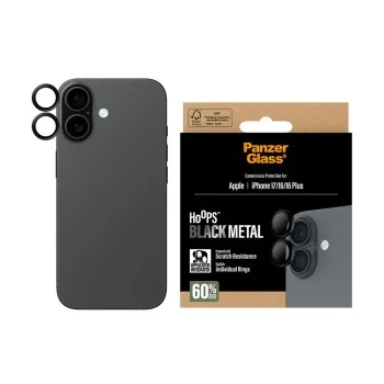 Протектор - Камера за iPhone 17 / iPhone 16 / iPhone 16 Plus - PanzerGlass® - Hoops® Протектор за обектив на камера - Черен