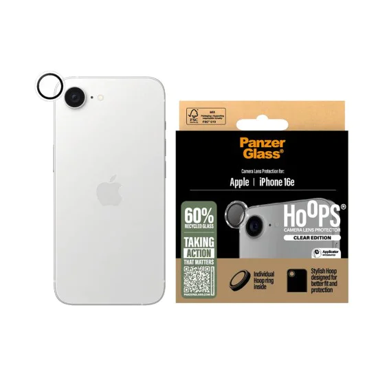 Протектор - Камера за iPhone 16e - PanzerGlass® - Hoops® Протектор за обектив на камера - Прозрачен