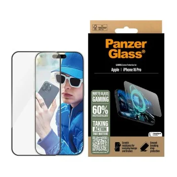 PanzerGlass® - Ултраширок протектор за екран за игри - iPhone 16 Pro - Матово черно
