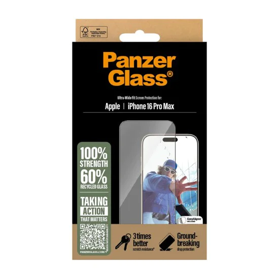 PanzerGlass® - Ултраширок протектор за екран - iPhone 16 Pro Max - Черен