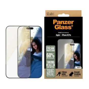 PanzerGlass® - Ултраширок протектор за екран EyeCare - iPhone 16 Pro - Черен