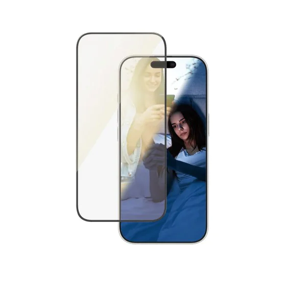 PanzerGlass® - Ултраширок протектор за екран EyeCare - iPhone 16 Pro - Черен