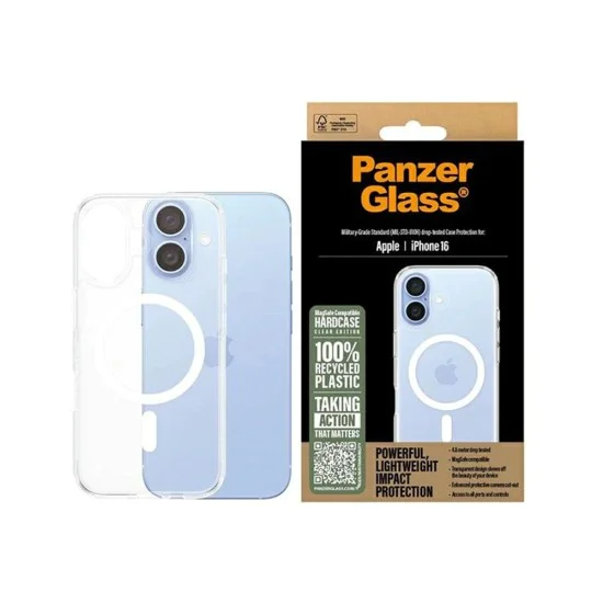 Калъф за iPhone 16 - PanzerGlass® - HardCase бял MagSafe серия - Прозрачен