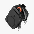 Spigen - Калъф за телефон с цип - Портфейл MagSafe, държач за карти, AirPods, органайзер, с кобур за колан, джобове, универсален - черен