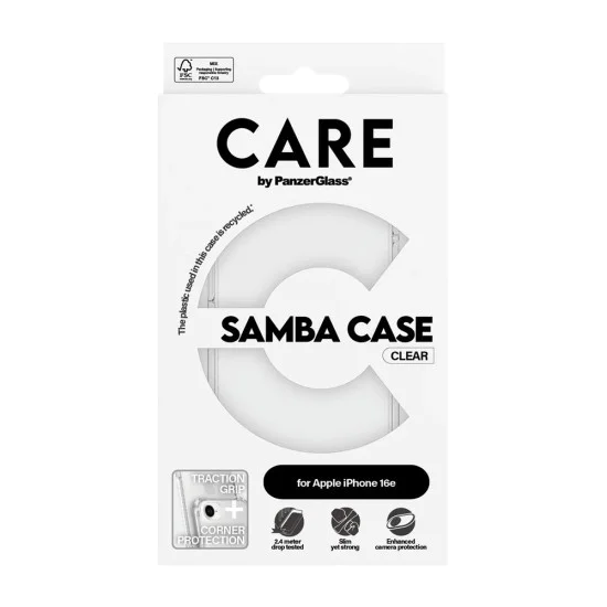Калъф за iPhone 16e - PanzerGlass® - CARE Моден калъф - Samba Прозрачен