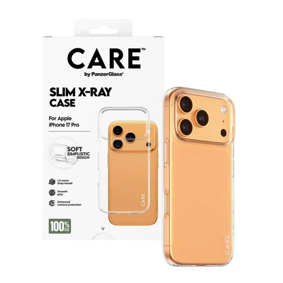 PanzerGlass® - CARE Моден калъф X-Ray Soft Basic - iPhone 17 Pro - Прозрачен