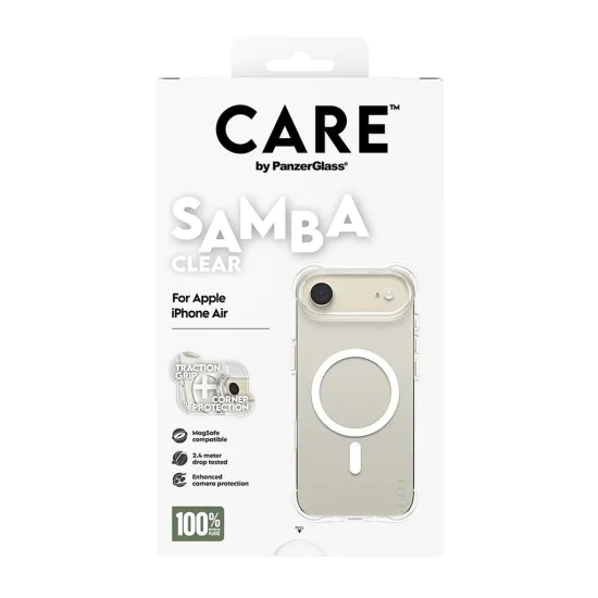 Калъф за iPhone 17 Air - PanzerGlass® - CARE Моден калъф с бял MagSafe - Прозрачен