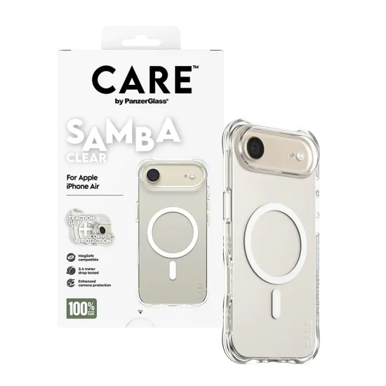 Калъф за iPhone 17 Air - PanzerGlass® - CARE Моден калъф с бял MagSafe - Прозрачен