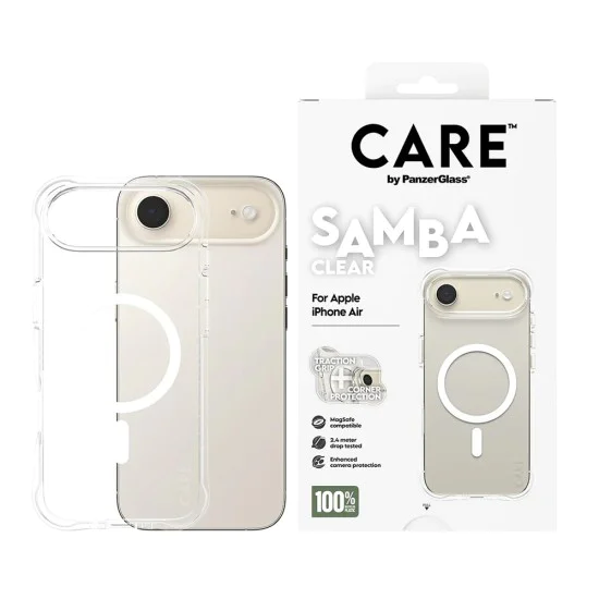 Калъф за iPhone 17 Air - PanzerGlass® - CARE Моден калъф с бял MagSafe - Прозрачен