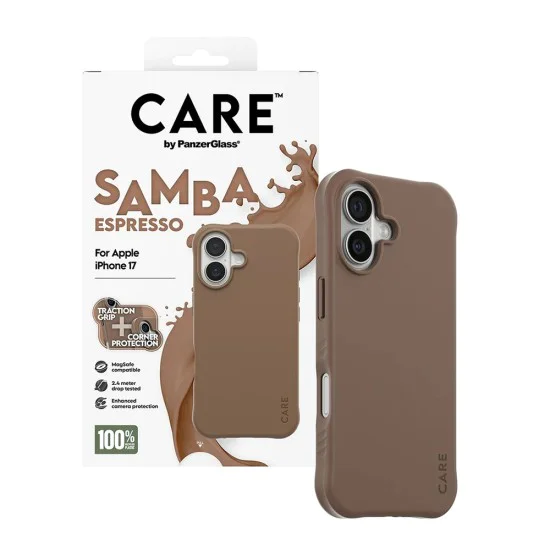 Калъф за iPhone 17 - PanzerGlass® - CARE Моден калъф с MagSafe - Samba Espresso