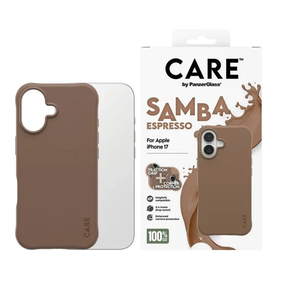 Калъф за iPhone 17 - PanzerGlass® - CARE Моден калъф с MagSafe - Samba Espresso