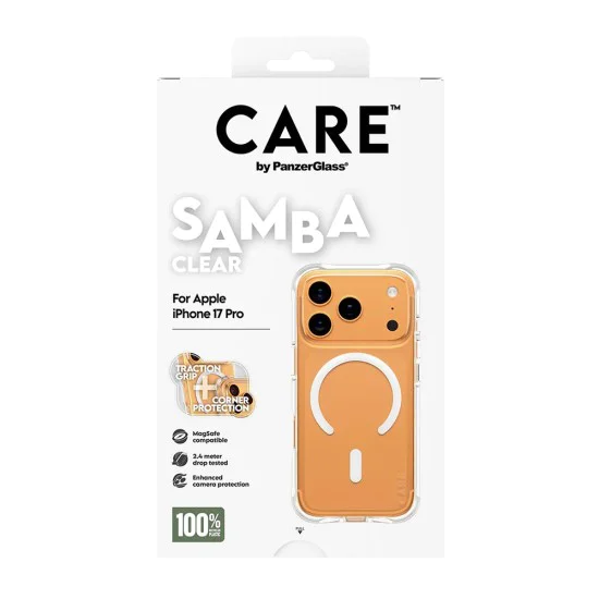 Калъф за iPhone 17 Pro - PanzerGlass® - CARE Моден калъф с бял MagSafe - Прозрачен