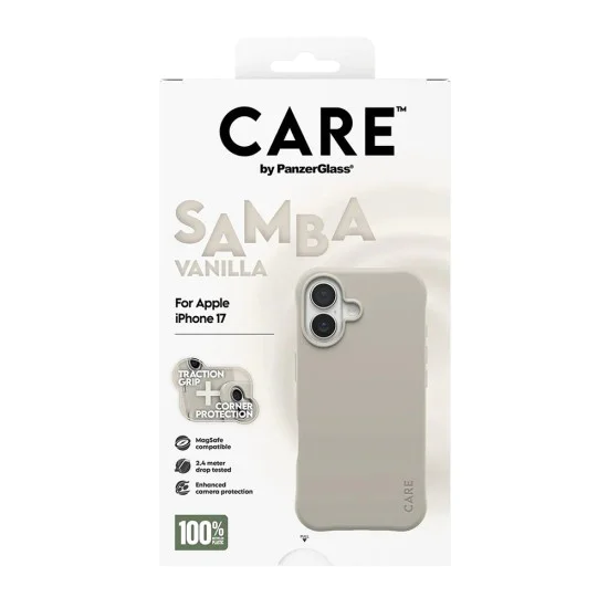 Калъф за iPhone 17 - PanzerGlass® - CARE Моден калъф с MagSafe - Samba Vanilla