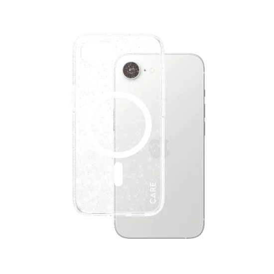 Калъф за iPhone 16e - PanzerGlass® - CARE Flagship Urban Combat Star Lit с бял Qi съвместим - Прозрачен