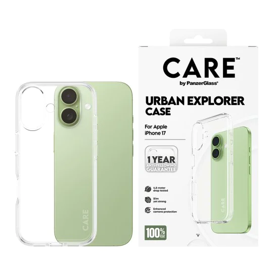 Калъф за iPhone 17 - PanzerGlass® - CARE Flagship Urban Explorer - Прозрачен