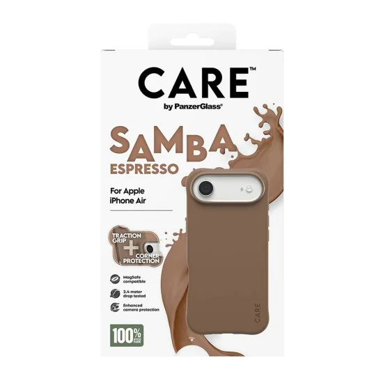 Калъф за iPhone 17 Air - PanzerGlass® - CARE Моден калъф с MagSafe - Samba Espresso